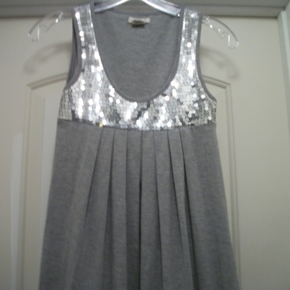 DISCO GLAM LOVE ROCKS TEESHIRT SEQUINS DRESS, S - Picture 2 of 4